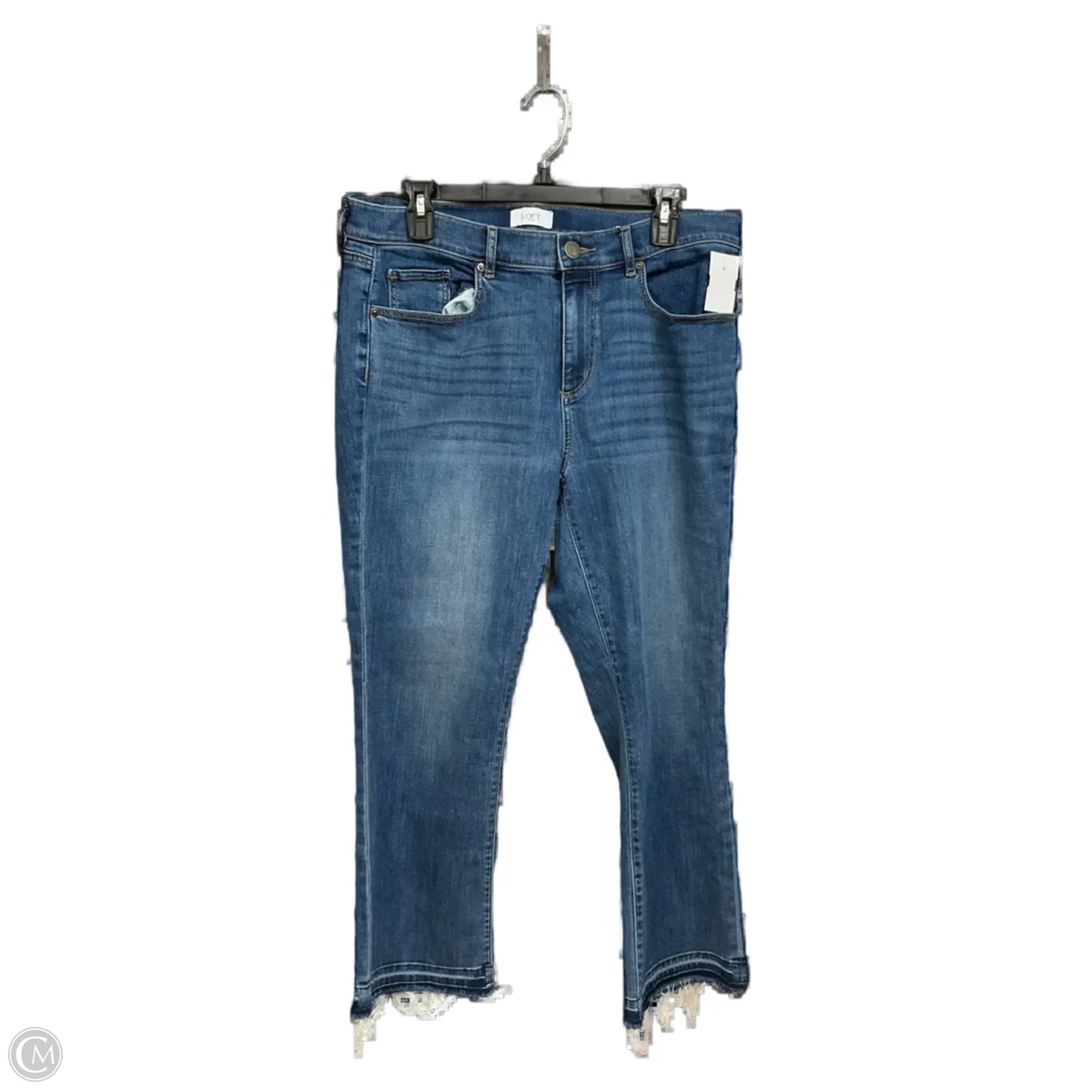 Jeans Straight By Loft In Blue Denim, Size: 12