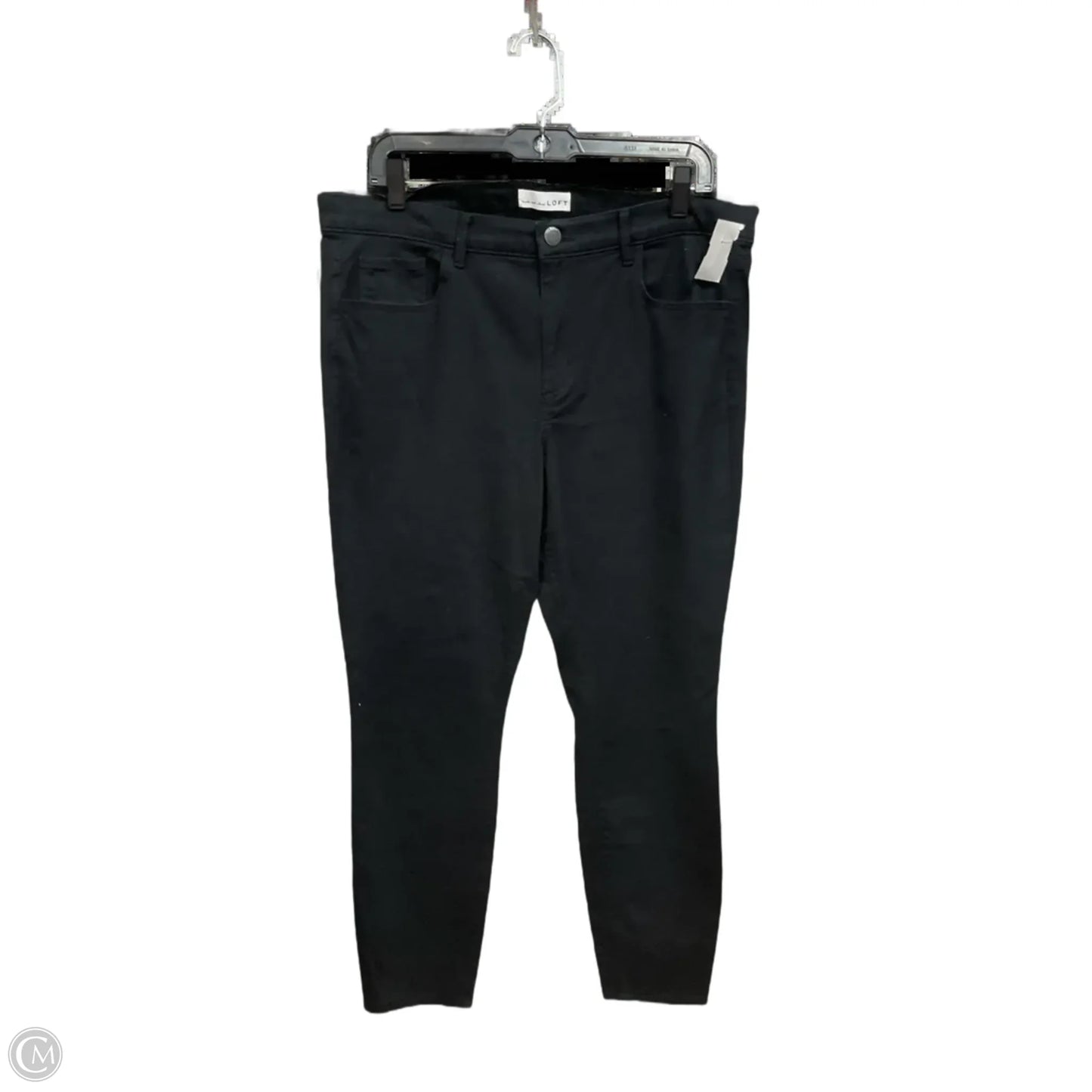 Jeans Skinny By Loft In Black Denim, Size: 14