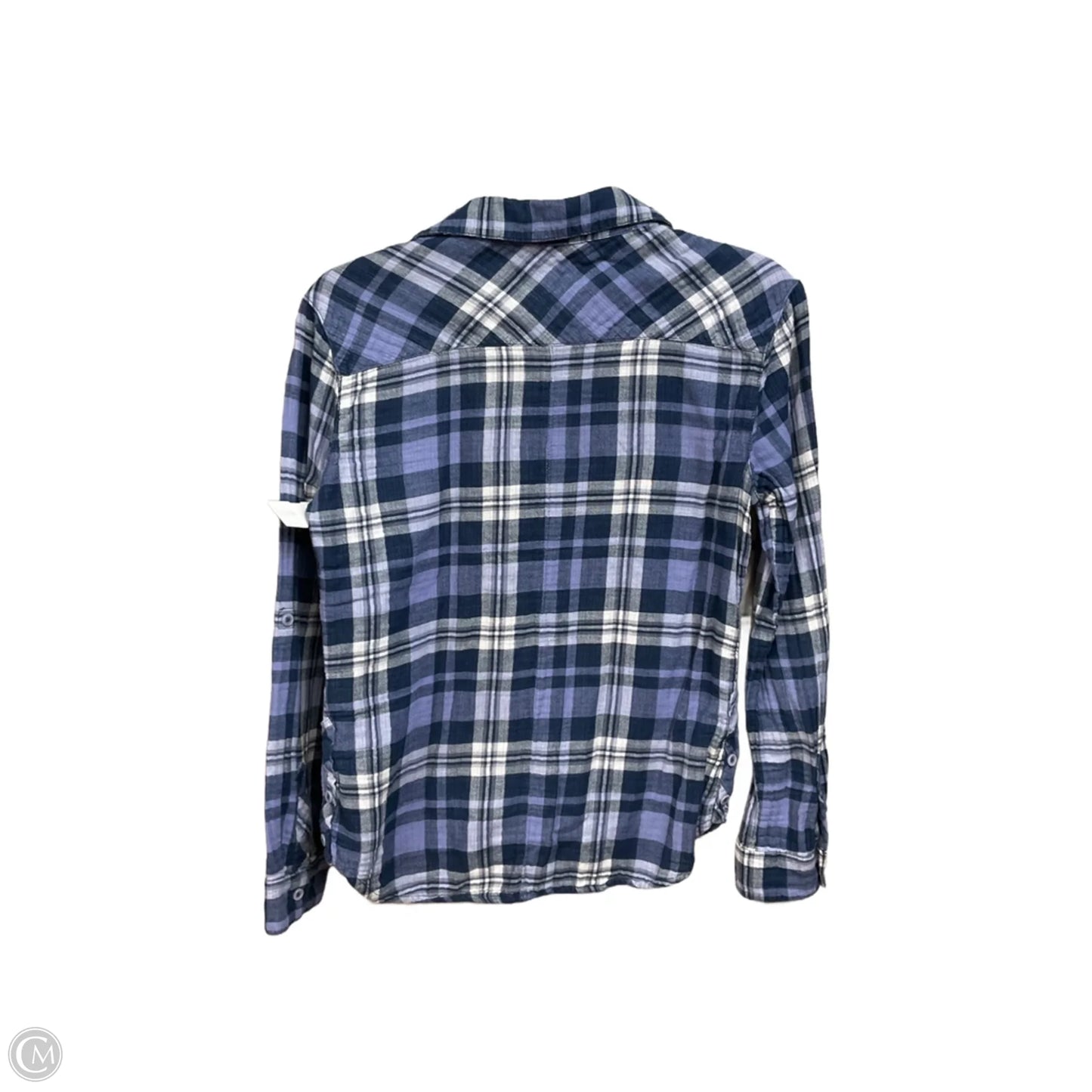 Blouse Long Sleeve By Beachlunchlounge In Plaid Pattern, Size: S