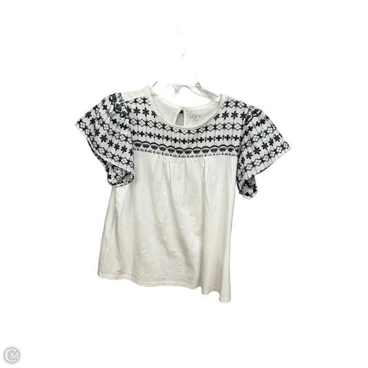 Top Short Sleeve By Loft In Blue & White, Size: S