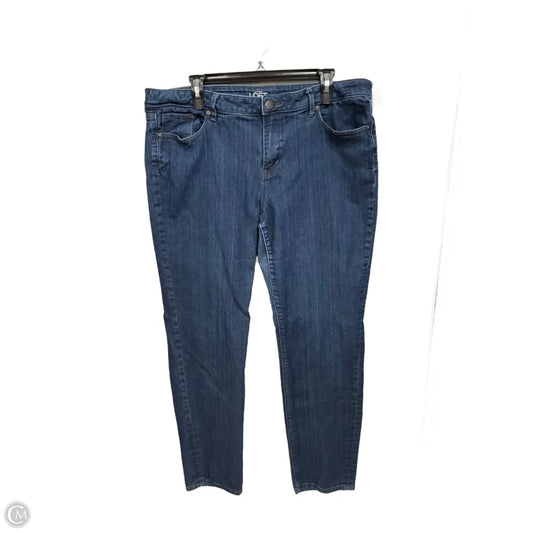 Jeans Skinny By Loft In Blue Denim, Size: 16