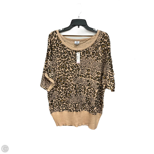 Top Short Sleeve By Worthington In Animal Print, Size: 2x