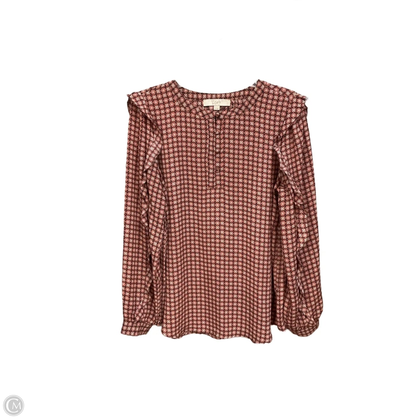 Blouse Long Sleeve By Loft In Red, Size: M