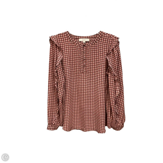 Blouse Long Sleeve By Loft In Red, Size: M