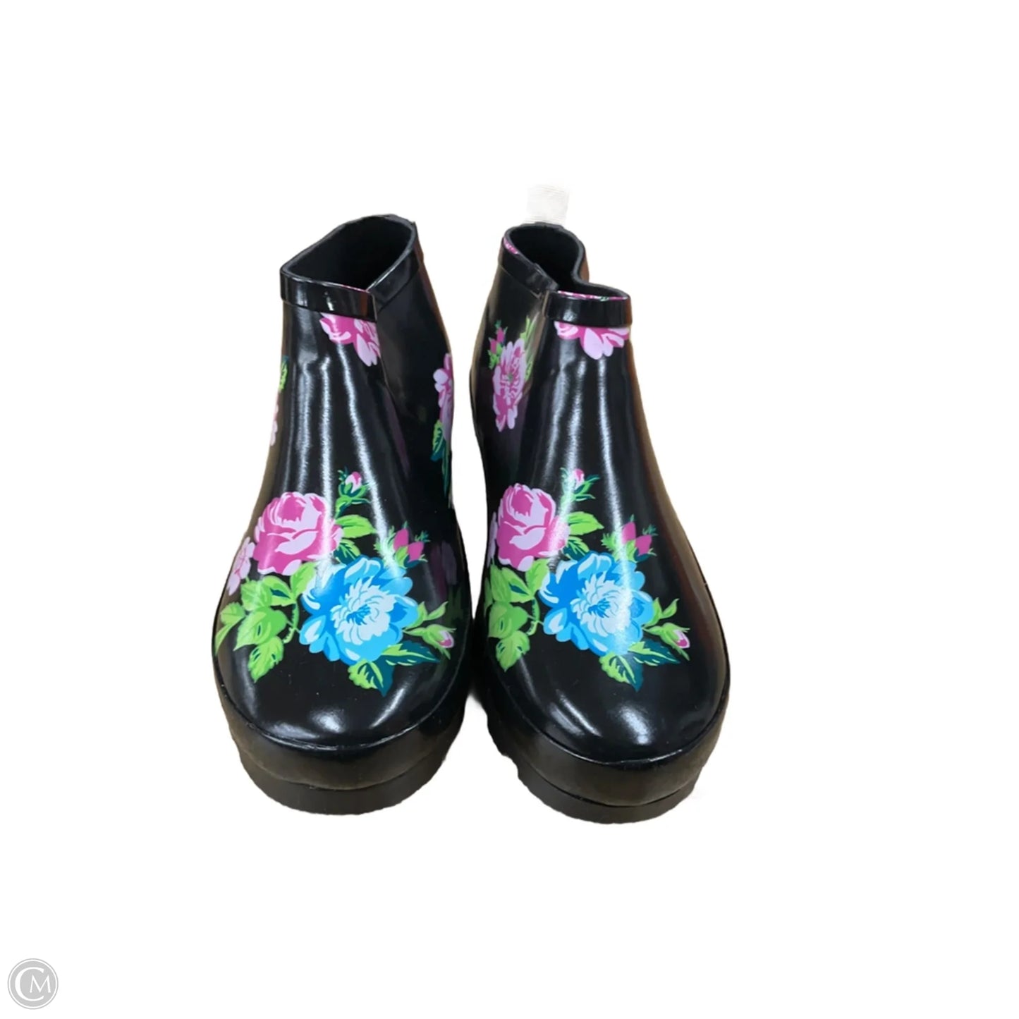 Boots Rain By Clothes Mentor In Floral Print, Size: 8