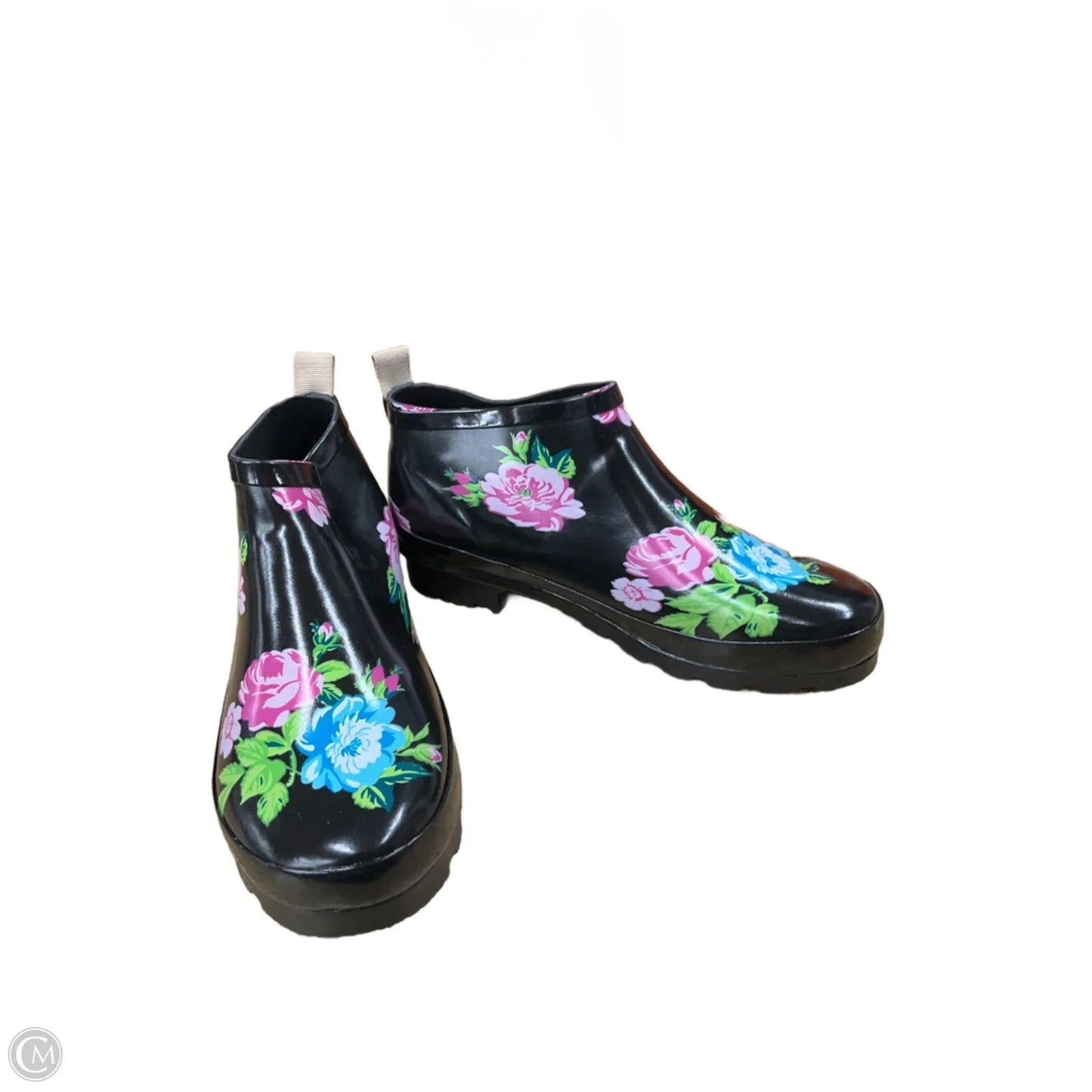 Boots Rain By Clothes Mentor In Floral Print, Size: 8