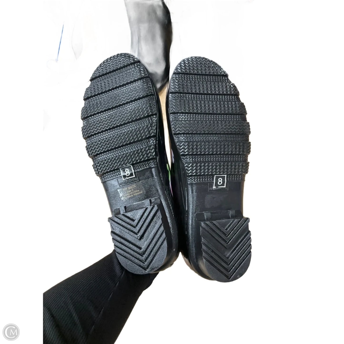 Boots Rain By Clothes Mentor In Floral Print, Size: 8