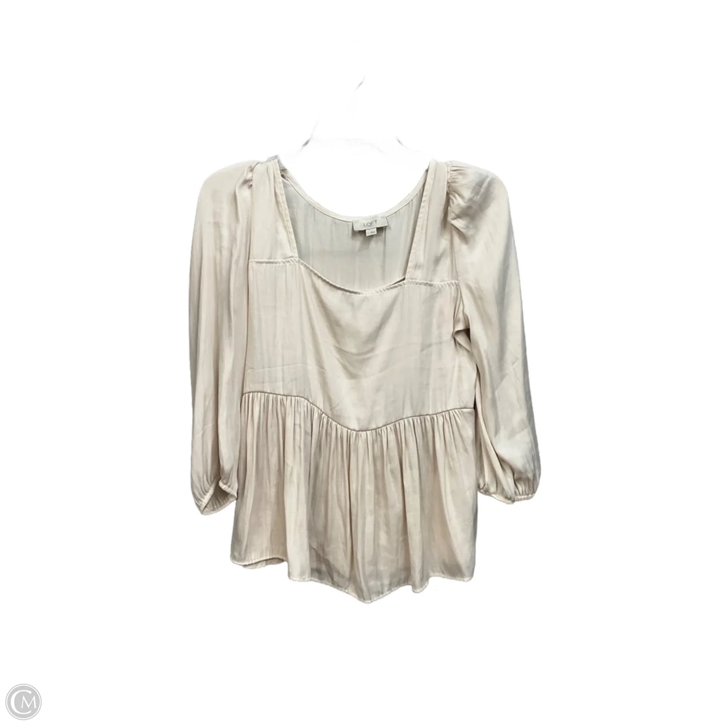 Top Long Sleeve By Loft In Cream, Size: S