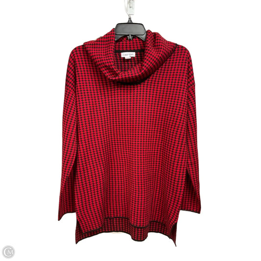 Top Long Sleeve By Calvin Klein In Red, Size: M