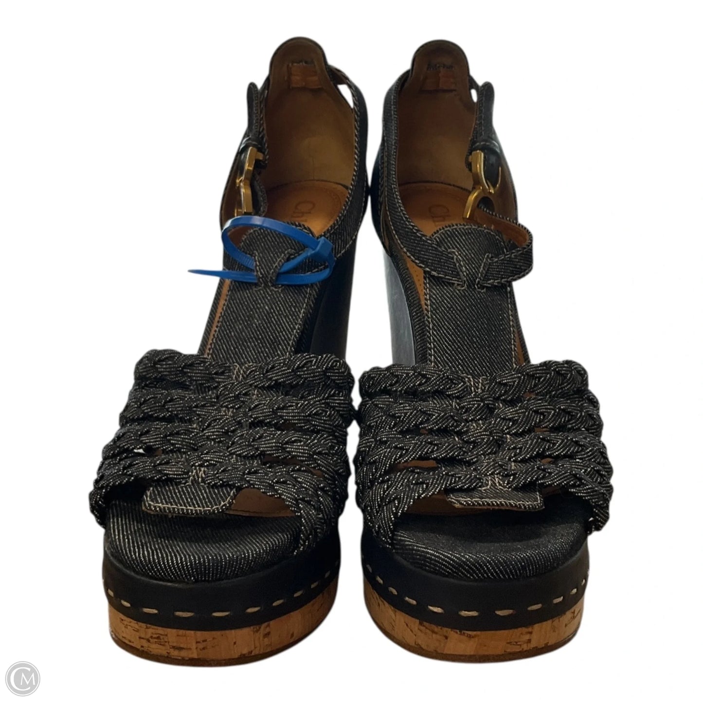 Sandals Luxury Designer By Chloe In Blue, Size: 9.5