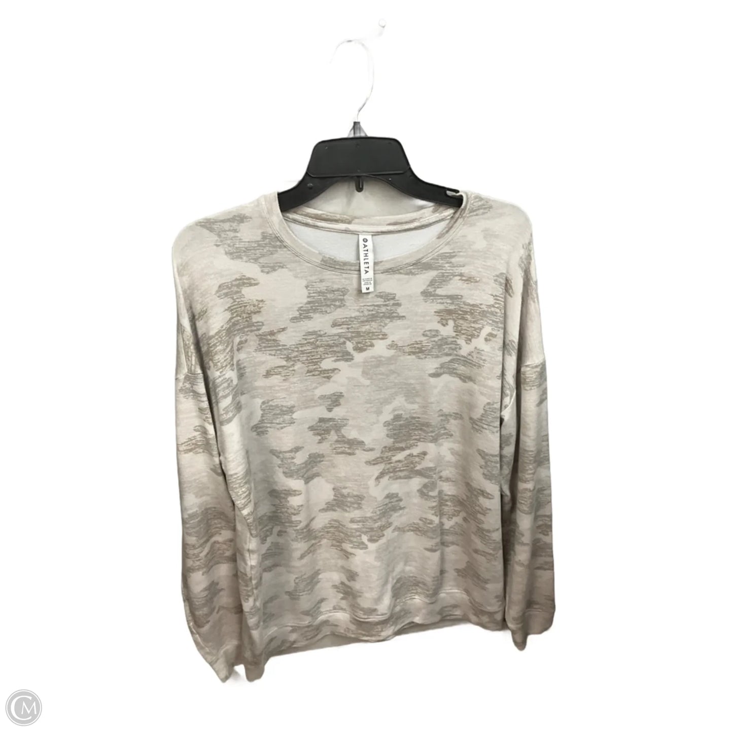 Athletic Top Long Sleeve Crewneck By Athleta In Camouflage Print, Size: M