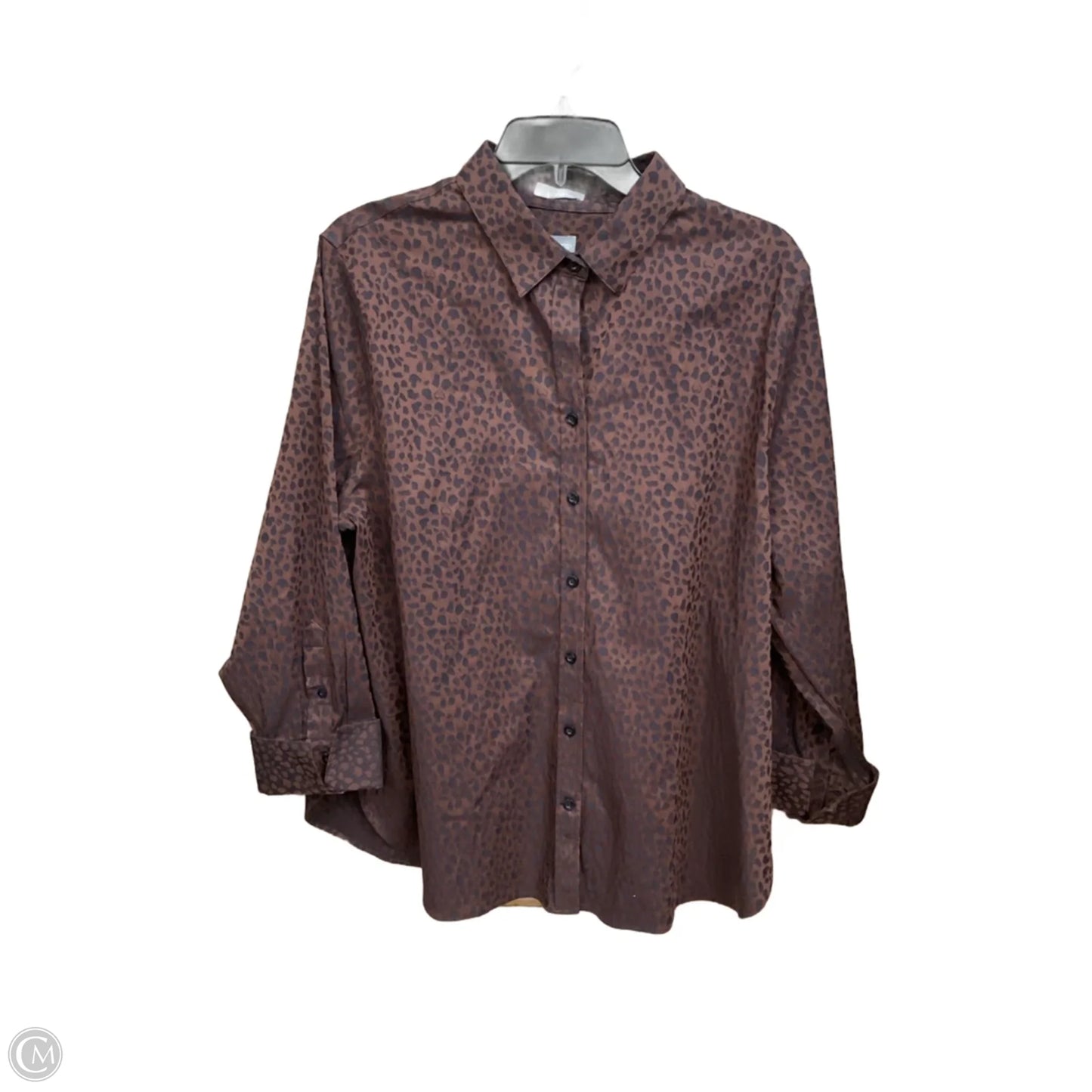 Blouse Long Sleeve By Chicos In Animal Print, Size: Xl