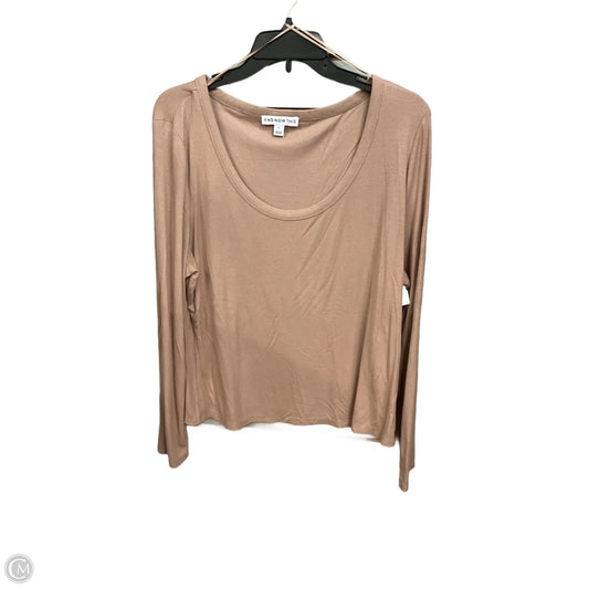 Top Long Sleeve Basic By And Now This In Tan, Size: Xl