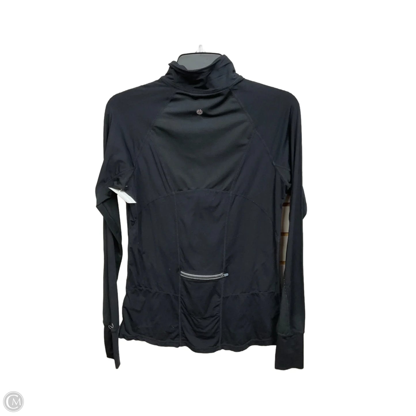 Athletic Top Long Sleeve Collar By Tangerine In Black, Size: S
