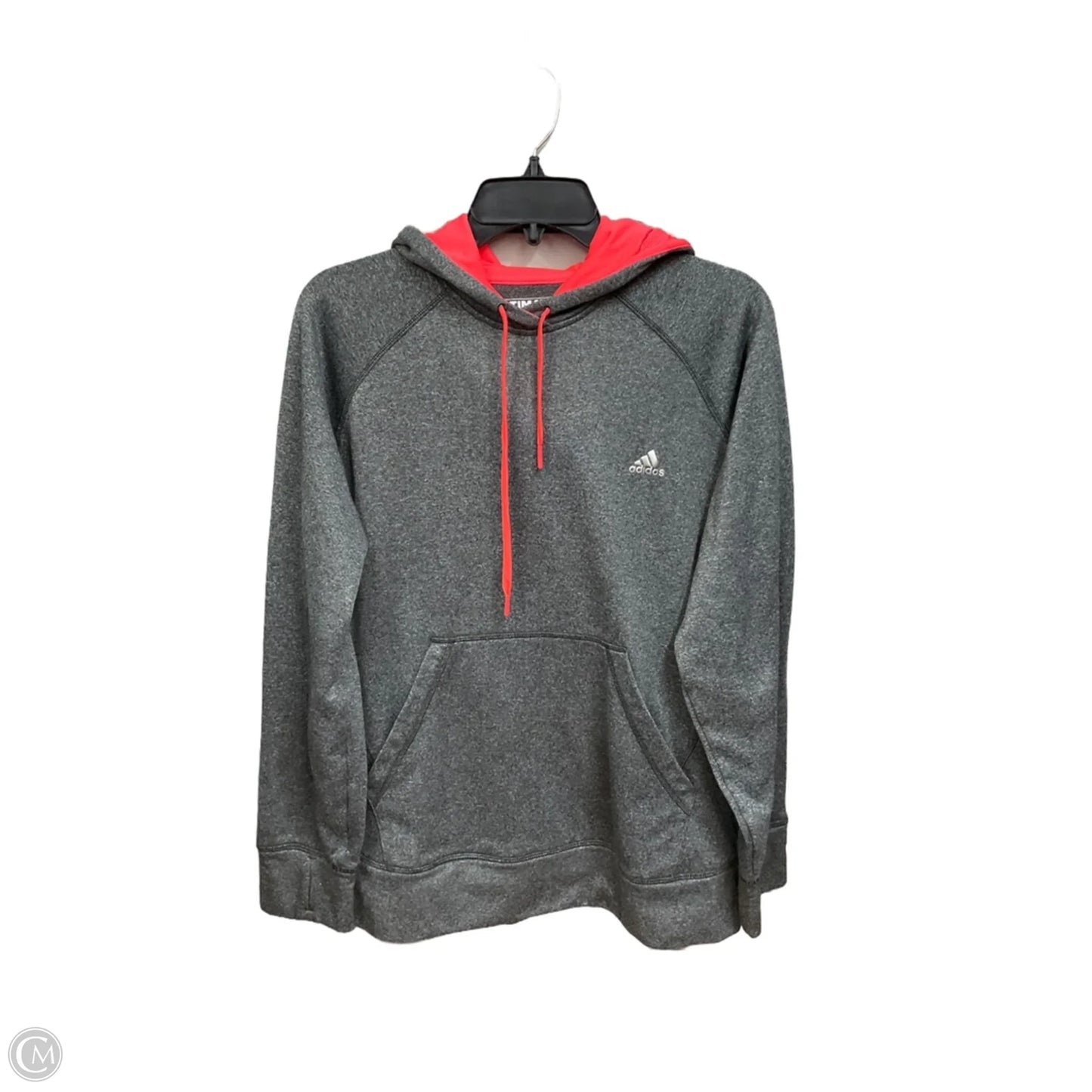 Athletic Sweatshirt Hoodie By Adidas In Grey, Size: Xl
