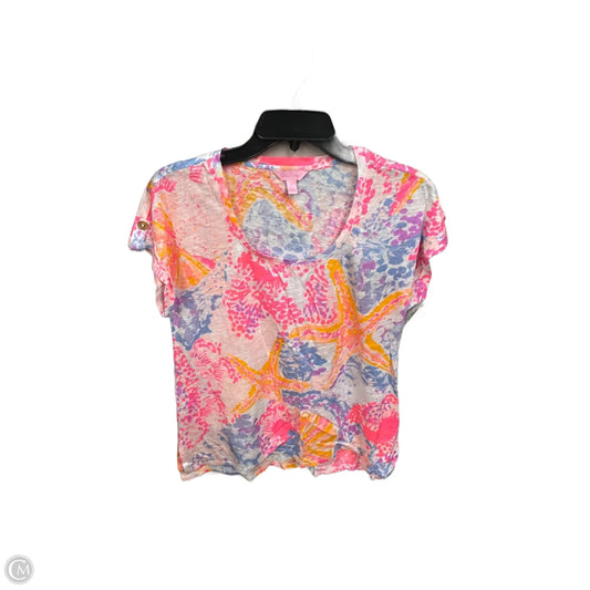 Top Short Sleeve Designer By Lilly Pulitzer In Multi-colored, Size: S