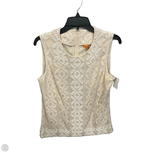 Top Sleeveless Designer By Tory Burch In Cream, Size: M