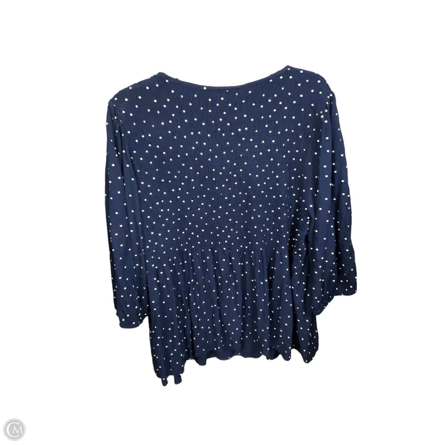 Blouse Long Sleeve By Croft And Barrow In Polkadot Pattern, Size: 2x