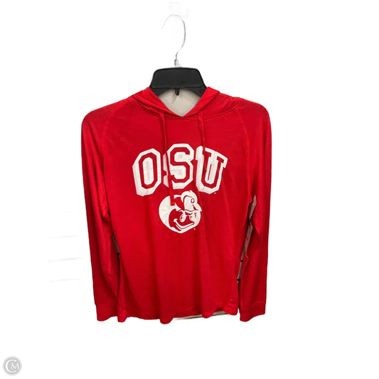 Athletic Top Long Sleeve Hoodie By Clothes Mentor In Red, Size: L