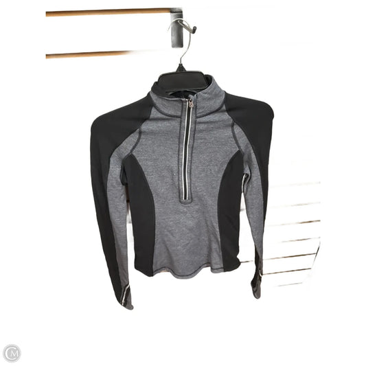Athletic Top Long Sleeve Collar By Lululemon In Black & Grey, Size: Xs