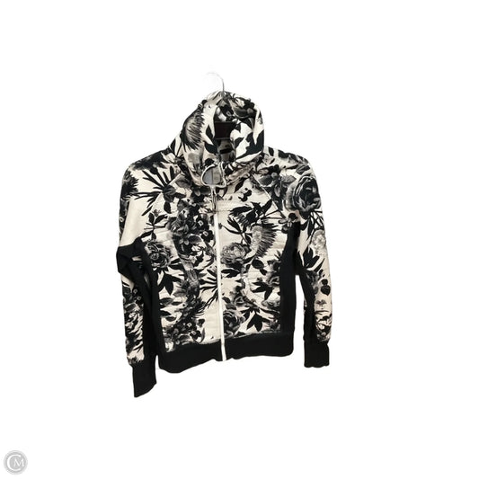 Athletic Jacket By Lululemon In Black & White, Size: S