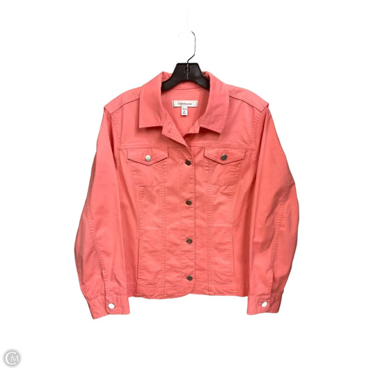 Jacket Denim By Croft And Barrow In Pink, Size: Xl