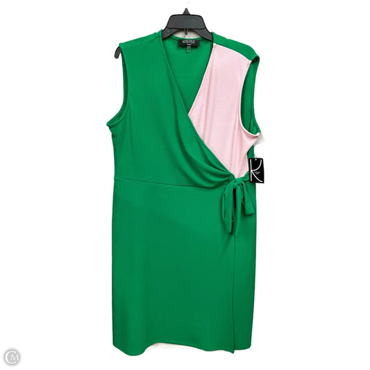 Dress Casual Short By Kasper In Green & Pink, Size: Xl