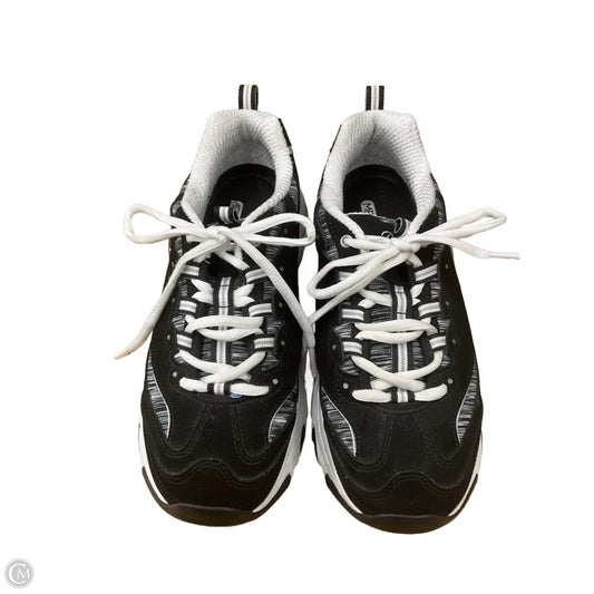 Shoes Athletic By Skechers In Black & White, Size: 8