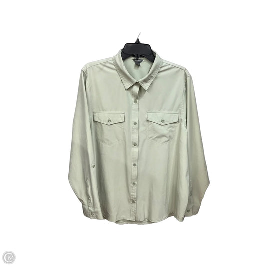 Blouse Long Sleeve By Eddie Bauer In Green, Size: Xl