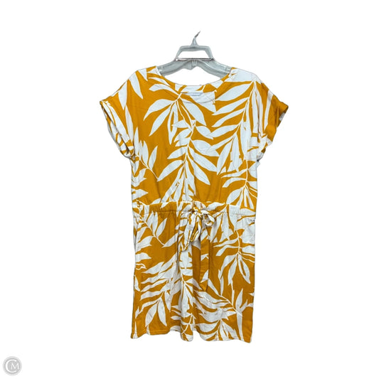 Dress Casual Short By Liz Claiborne In White & Yellow, Size: Xl