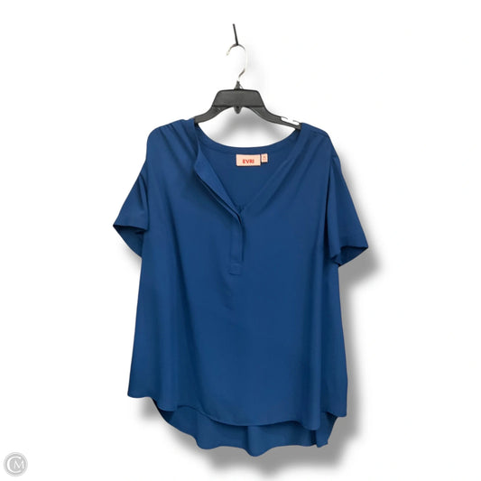 Blouse Short Sleeve By Evri In Blue, Size: 2x