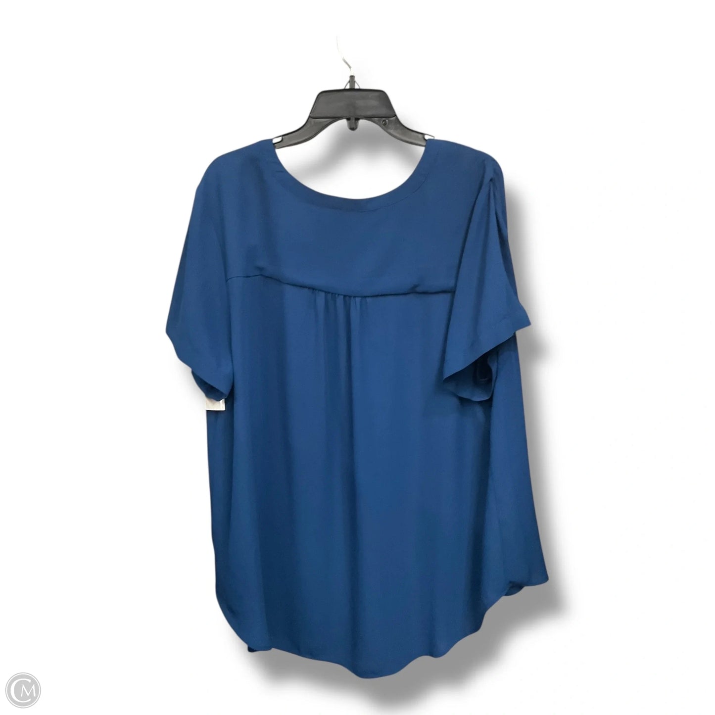 Blouse Short Sleeve By Evri In Blue, Size: 2x