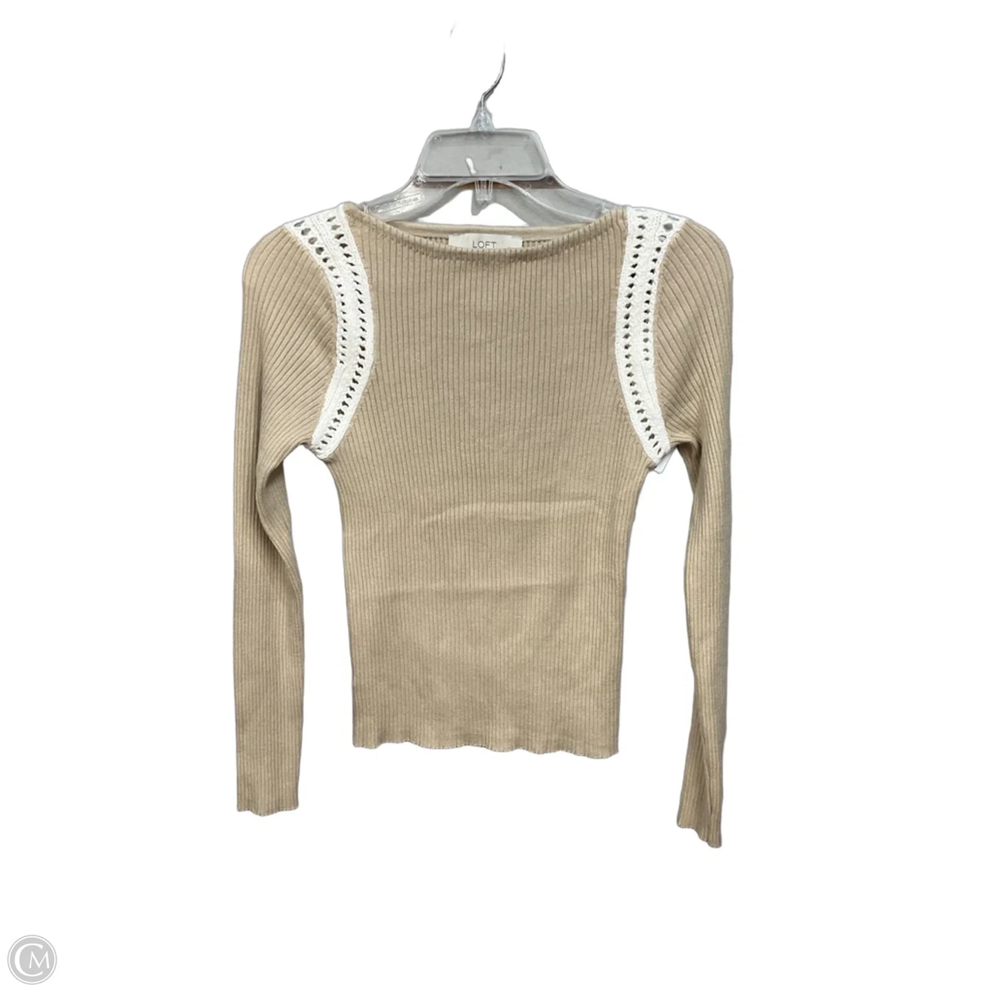 Top Long Sleeve By Loft In Tan, Size: Mp