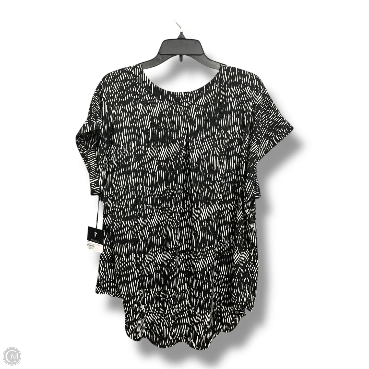 Blouse Sleeveless By Simply Vera In Black & White, Size: 1x