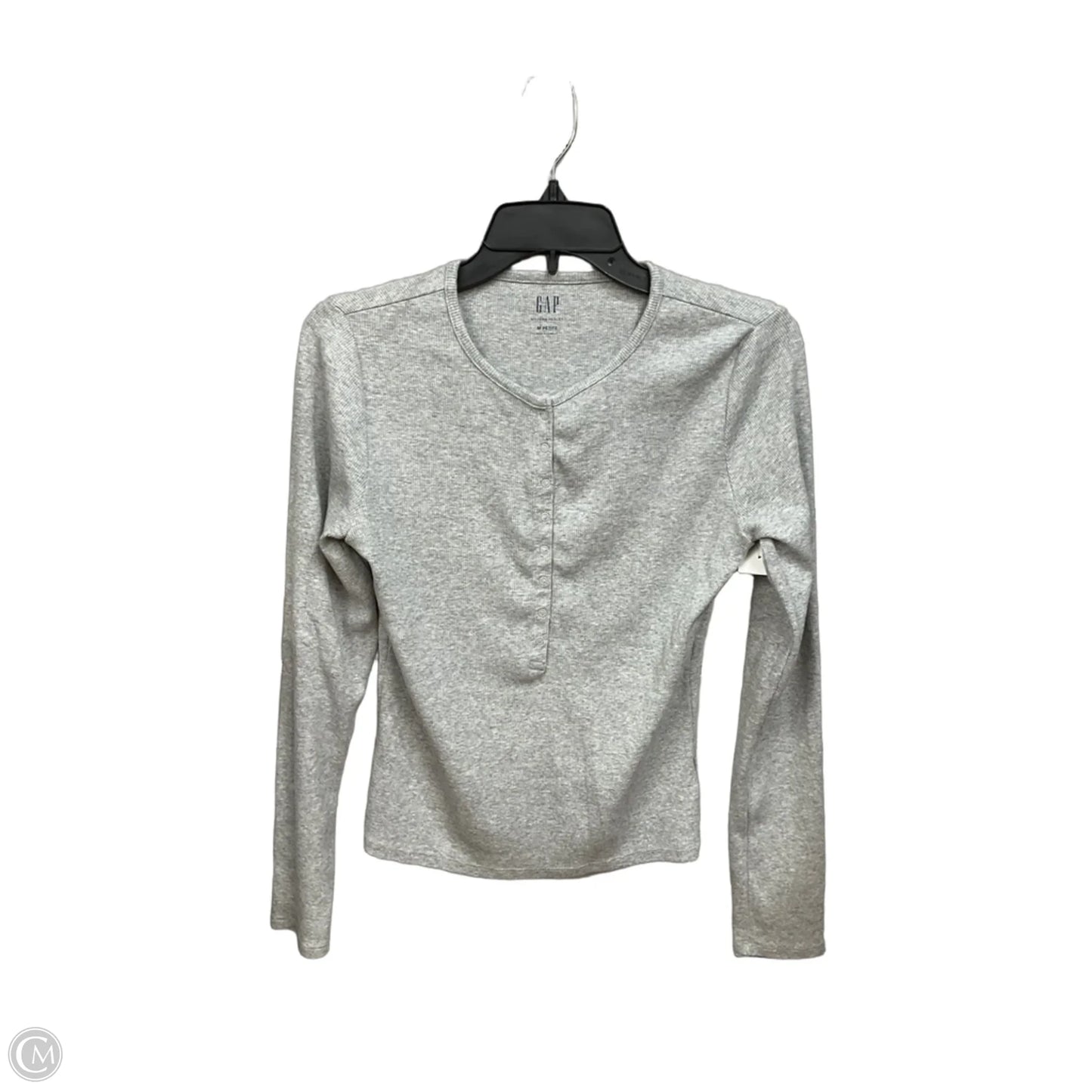 Top Long Sleeve Basic By Gap In Grey, Size: Mp