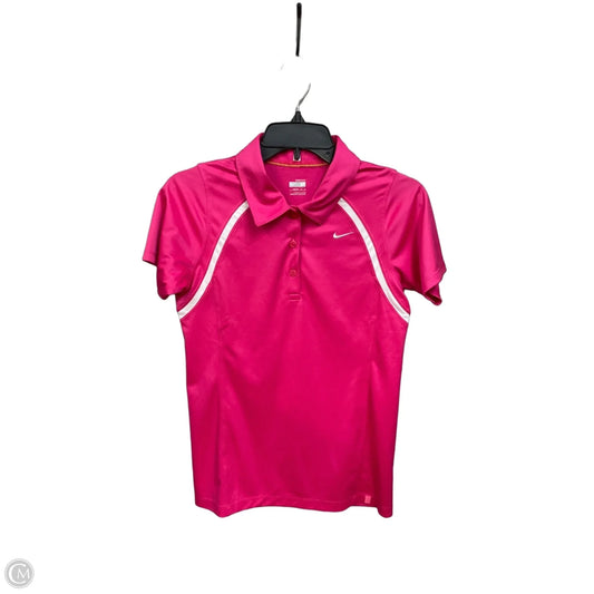 Athletic Top Short Sleeve By Nike Apparel In Pink, Size: M