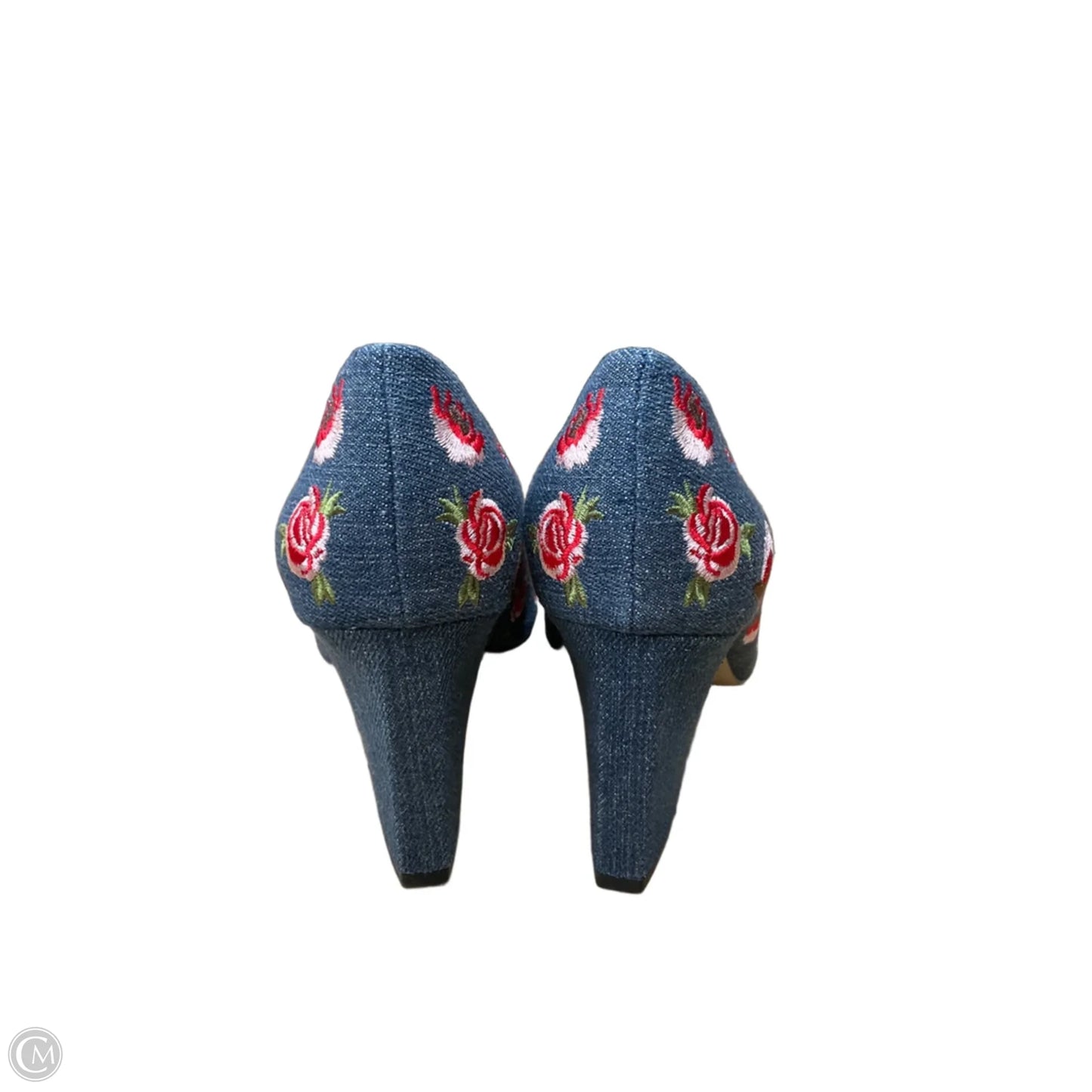 Shoes Heels Block By Clothes Mentor In Floral Print, Size: 8