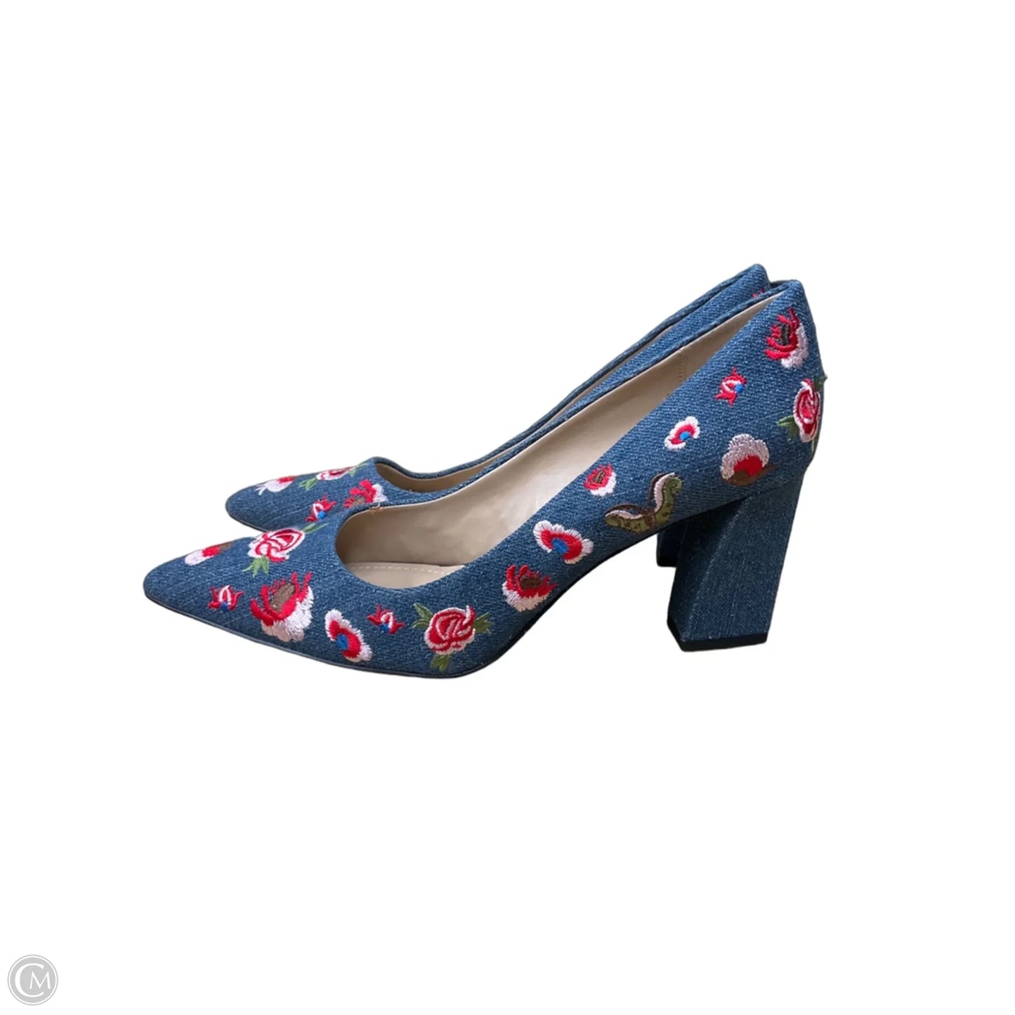 Shoes Heels Block By Clothes Mentor In Floral Print, Size: 8