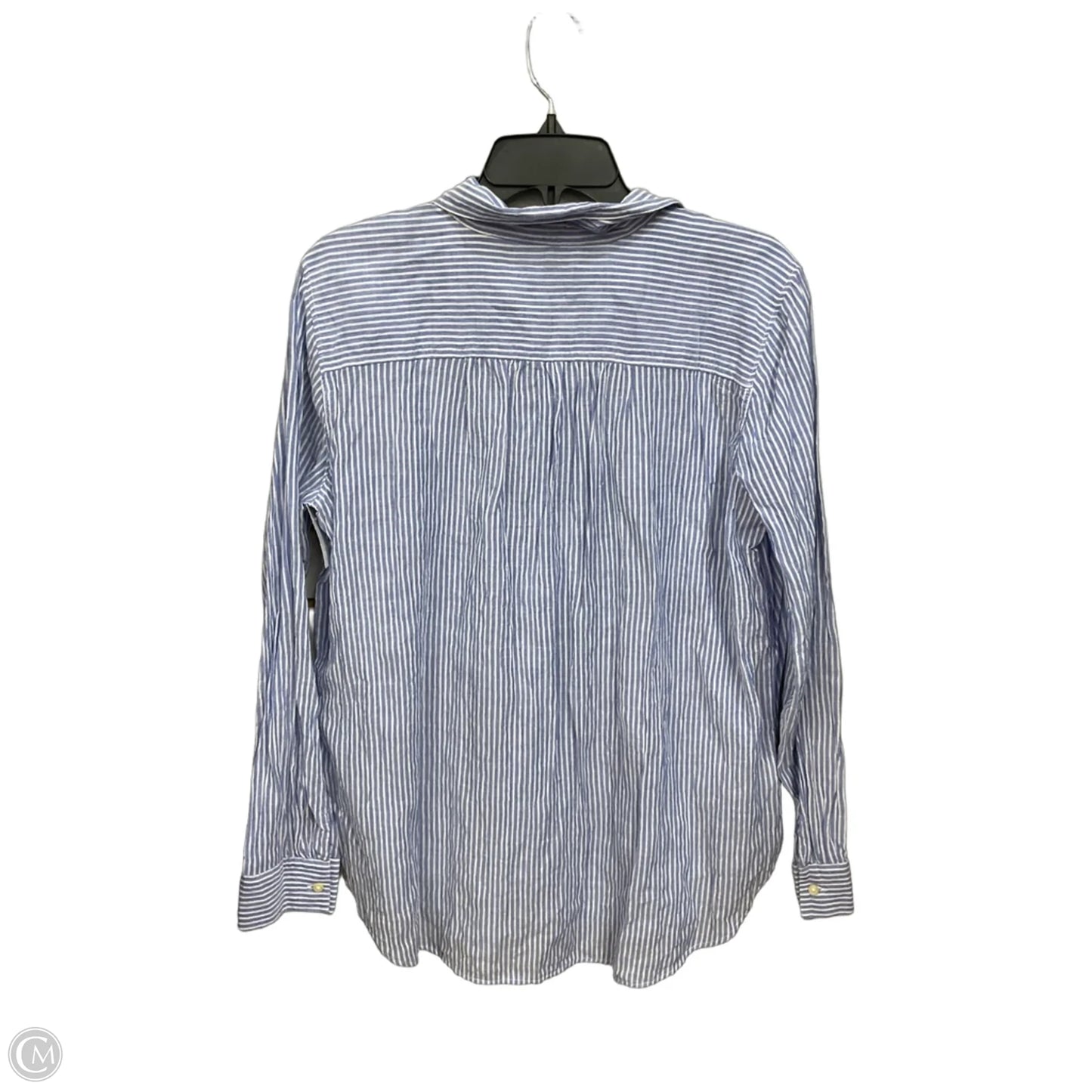 Blouse Long Sleeve By Loft In Striped Pattern, Size: L