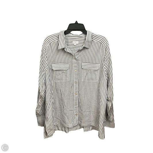 Blouse Long Sleeve By J. Jill In Striped Pattern, Size: Xl
