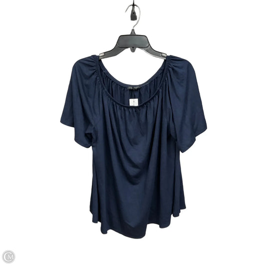 Top Short Sleeve By Lane Bryant In Navy, Size: 1x