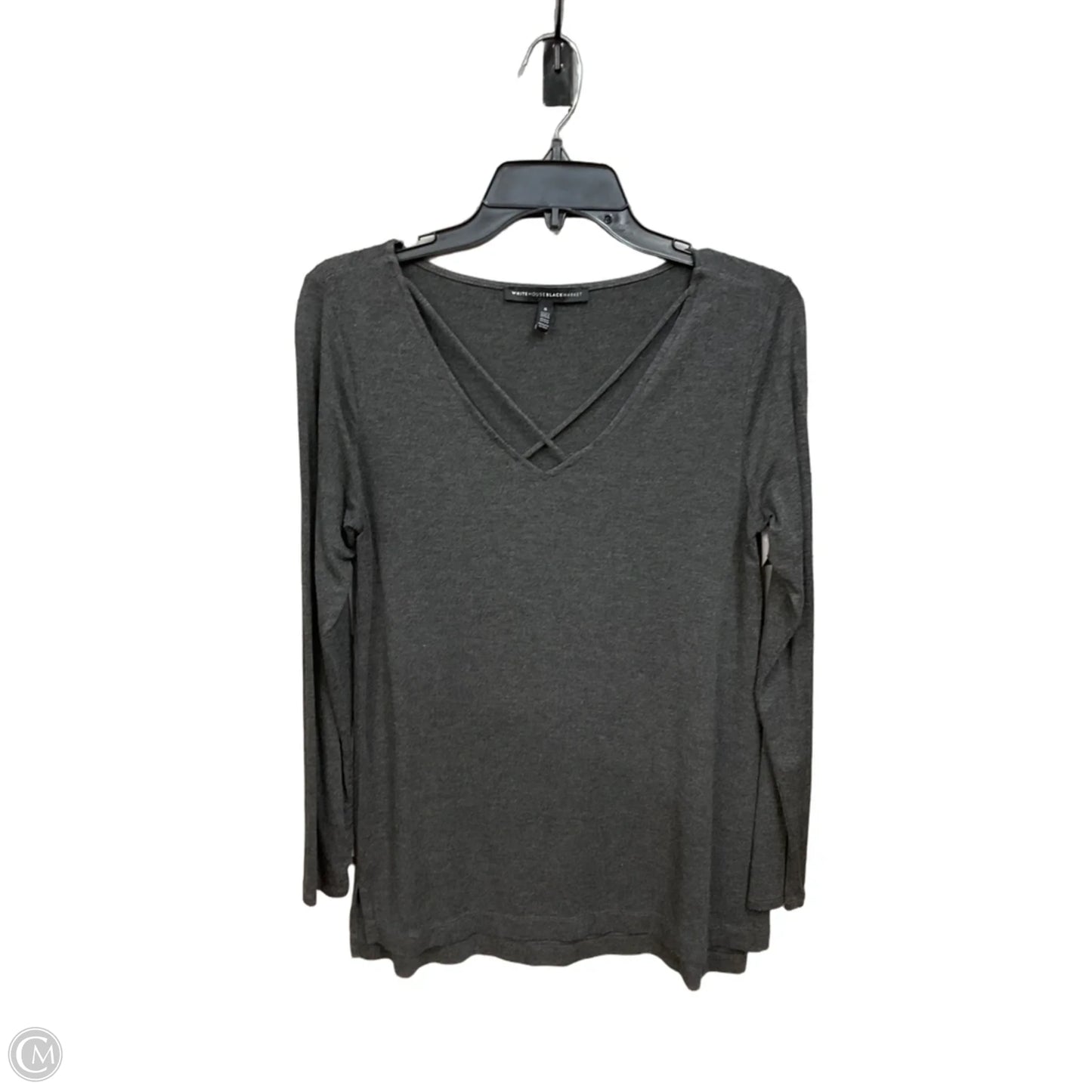 Top Long Sleeve Basic By White House Black Market In Grey, Size: S