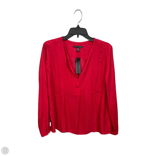 Blouse Long Sleeve By Banana Republic In Red, Size: M