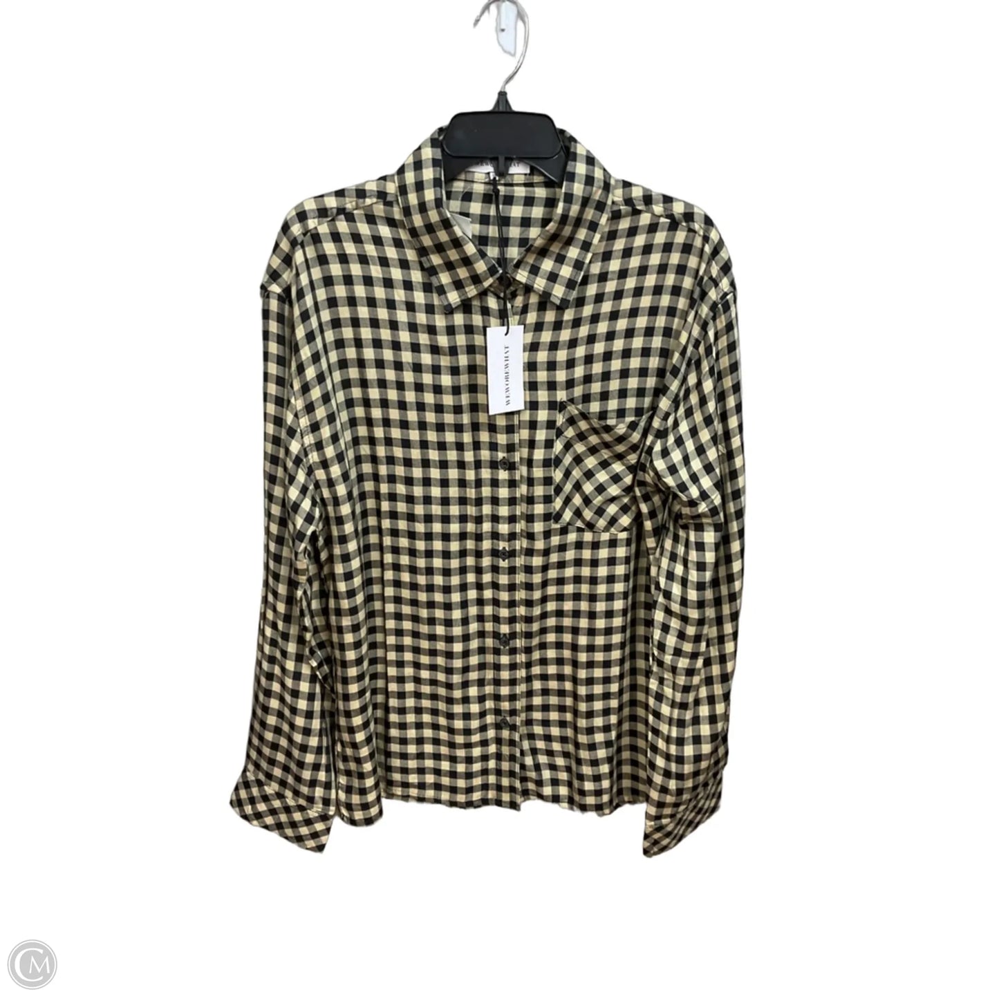 Blouse Long Sleeve By Cmc In Plaid Pattern, Size: S
