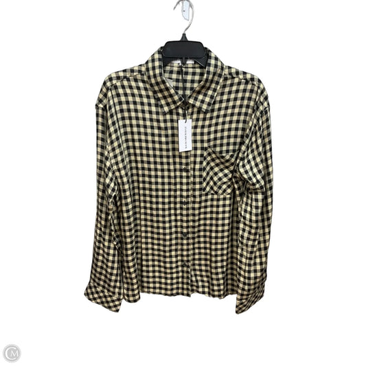 Blouse Long Sleeve By Cmc In Plaid Pattern, Size: S