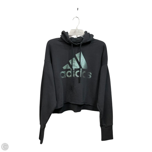 Athletic Sweatshirt Hoodie By Adidas In Black, Size: M