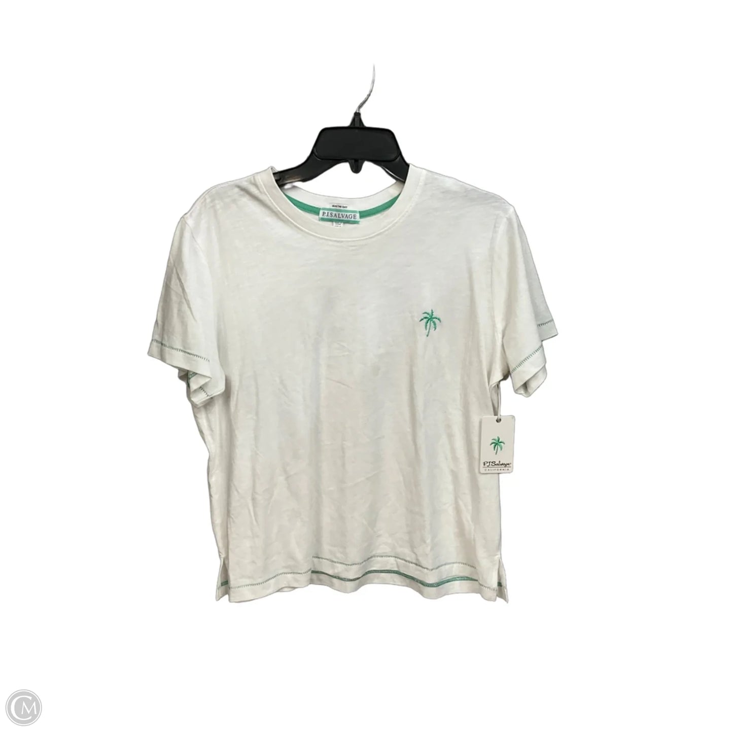 Top Short Sleeve By Cmc In White, Size: L