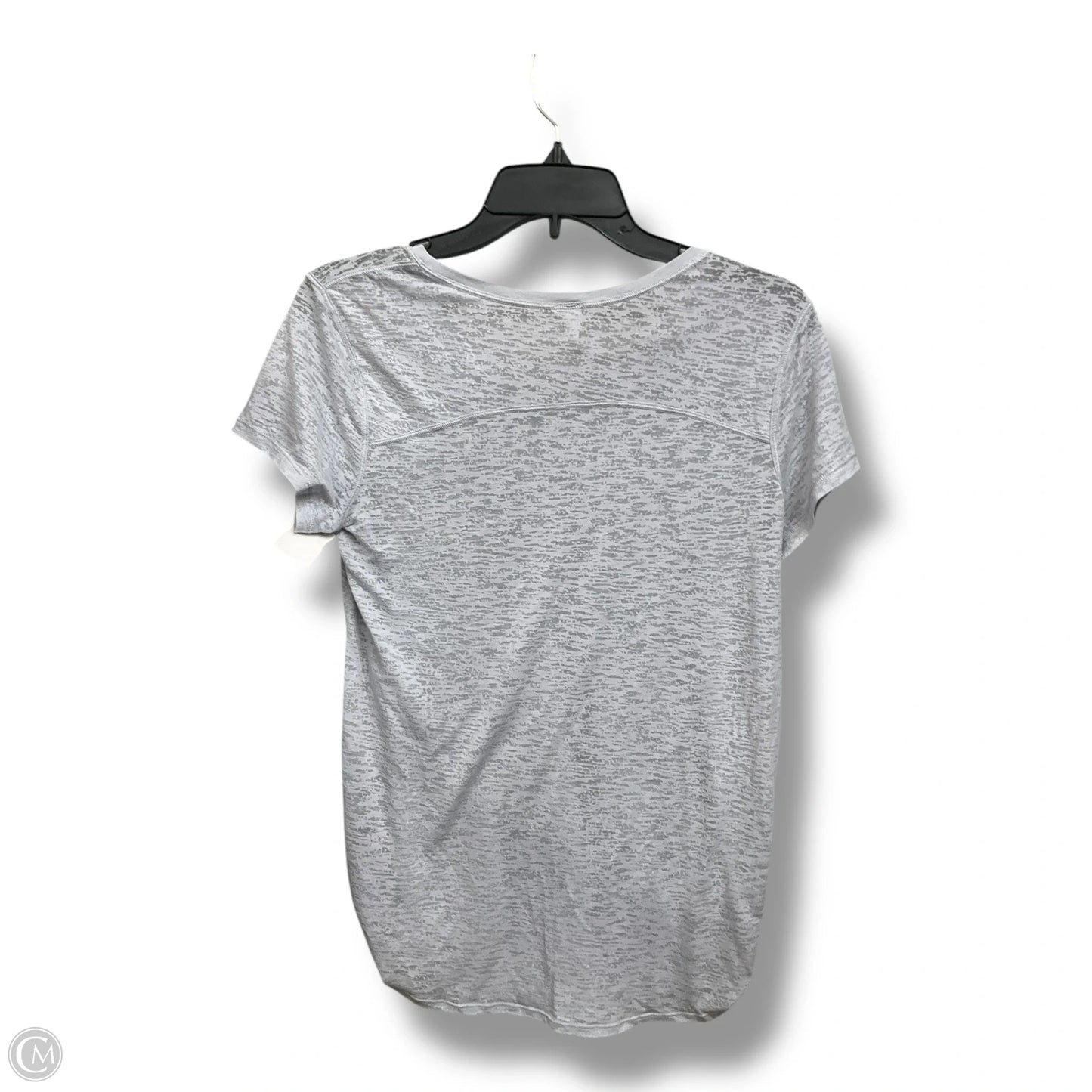 Athletic Top Short Sleeve By Lululemon In Grey, Size: M