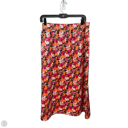 Skirt Midi By Loft In Floral Print, Size: 12