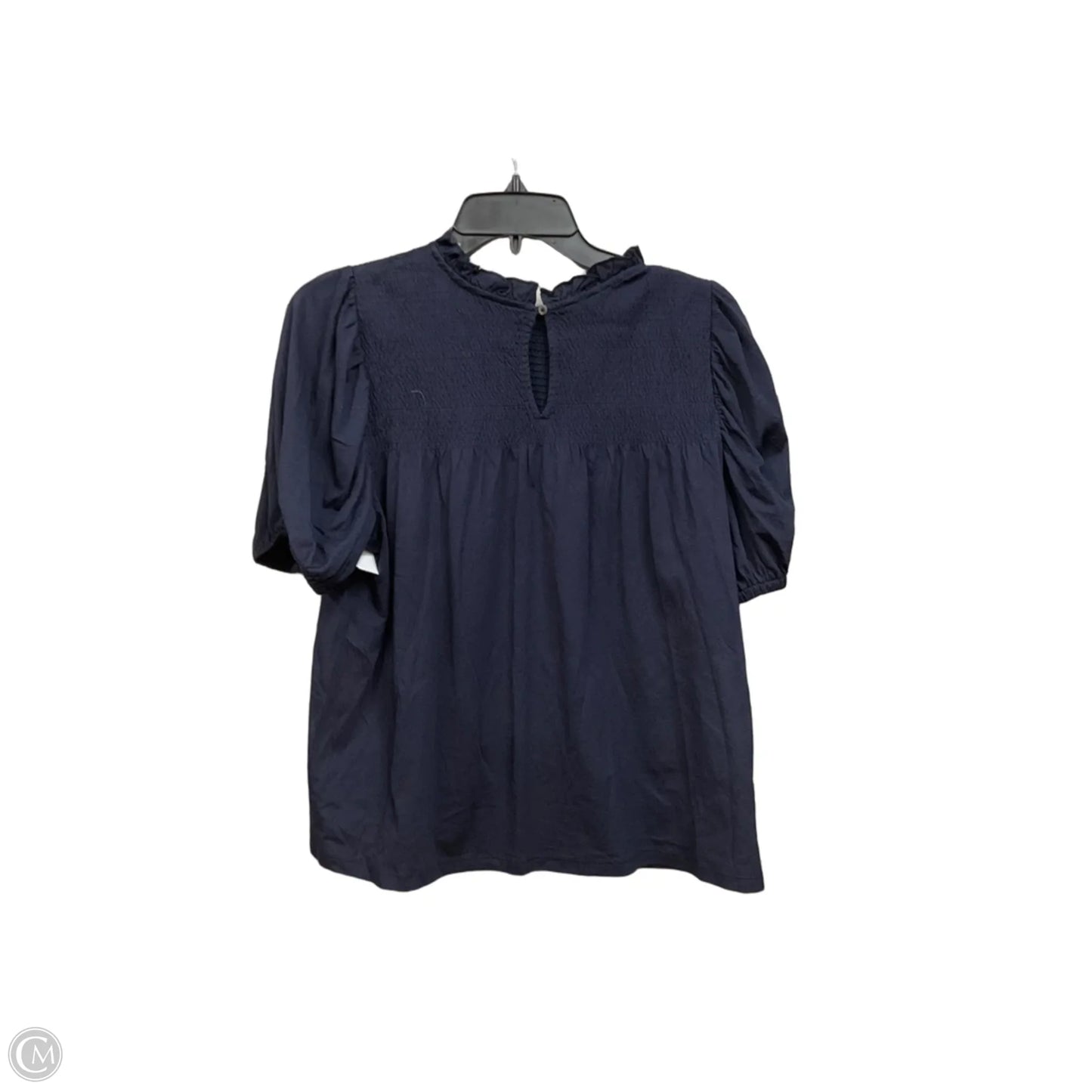 Top Short Sleeve By Loft In Navy, Size: M